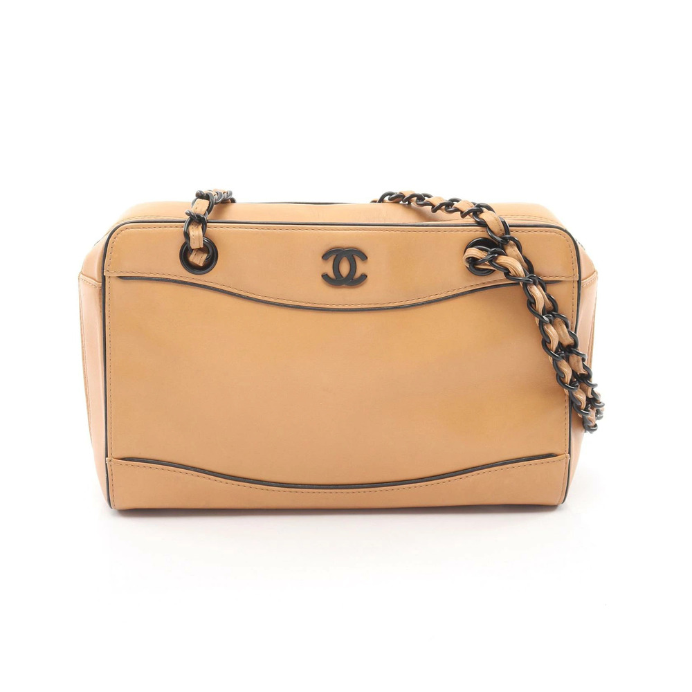 Chanel Coco Mark Shoulder Bag Leather Brown